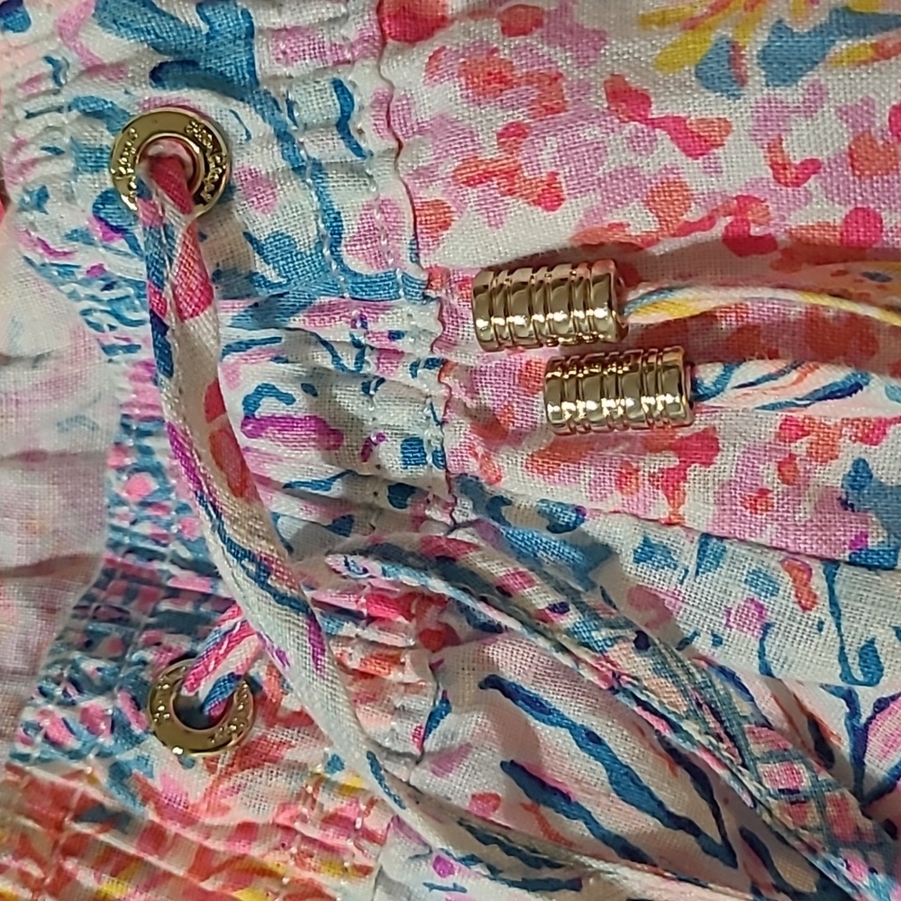 Lilly Pulitzer Splendor In The Sand 100% Linen Emora Pants Sz 00 - Picture 13 of 13